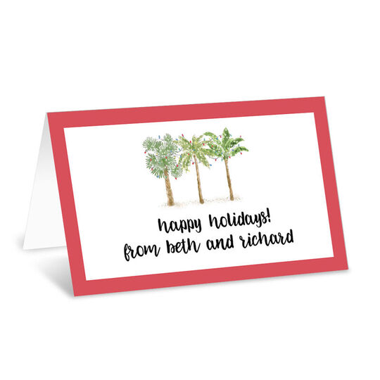 Christmas Palm Trees Folded Enclosure Cards